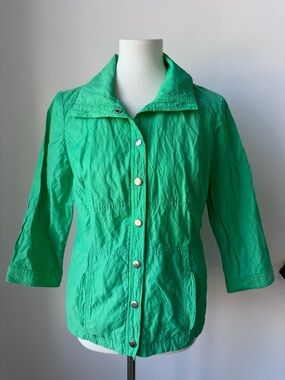 Chico's Zenergy Bright Green Snap-Front Jacket Size X-Small